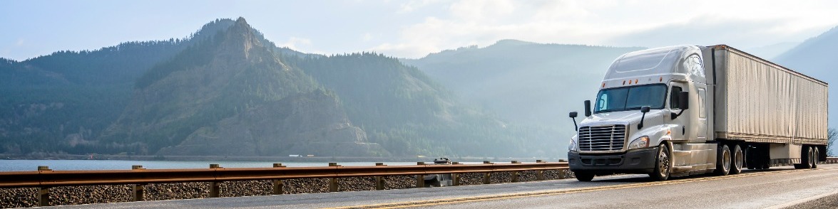 Semi-Truck Through the Mountains